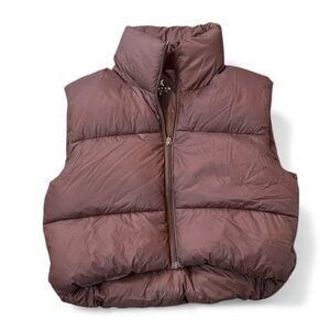 Puffer Vest Anaysn Brown Small Nylon Blend Quilted Outerwear Gorpcore Hiking